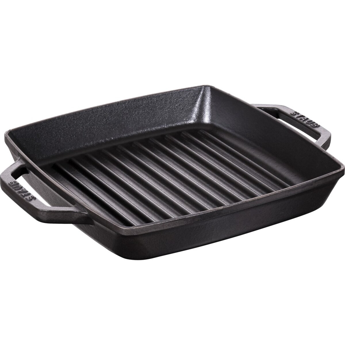 STAUB Kwadratowa patelnia żeliwna grillowa z dwoma uchwytami 23 cm, czarny
