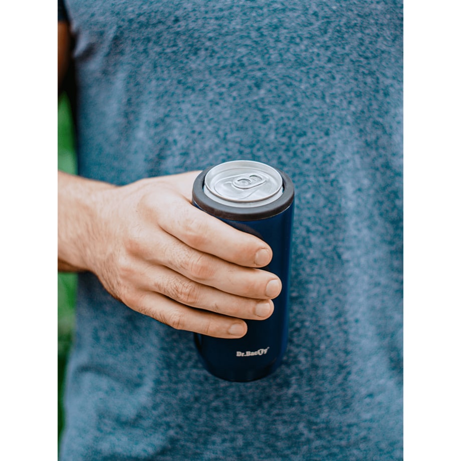 Kubek termiczny na kawę 2w1 Dr.Bacty Notus 360 ml - granatowy - Pies