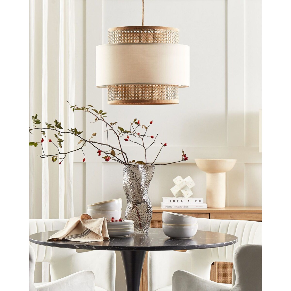 Lampa wisząca naturalna z beżowym YUMURI