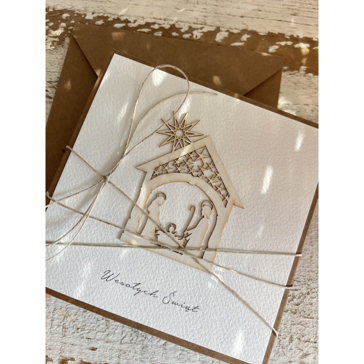 Kartka świąteczna ręcznie robiona na Boże Narodzenie