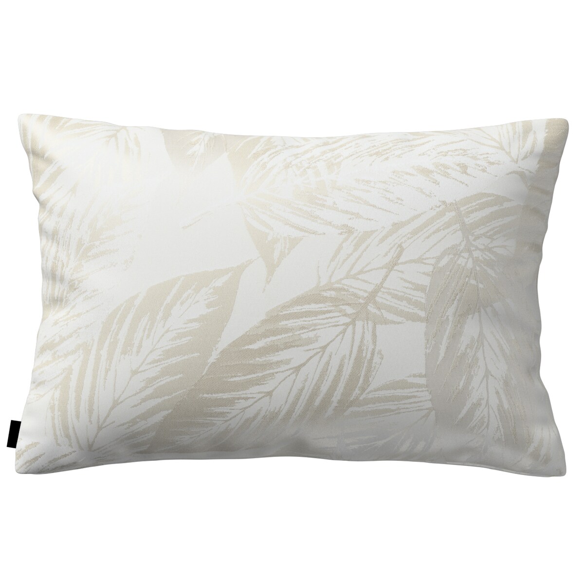 Poszewka Kinga na poduszkę prostokątną 47x28 szaro-beżowe liście