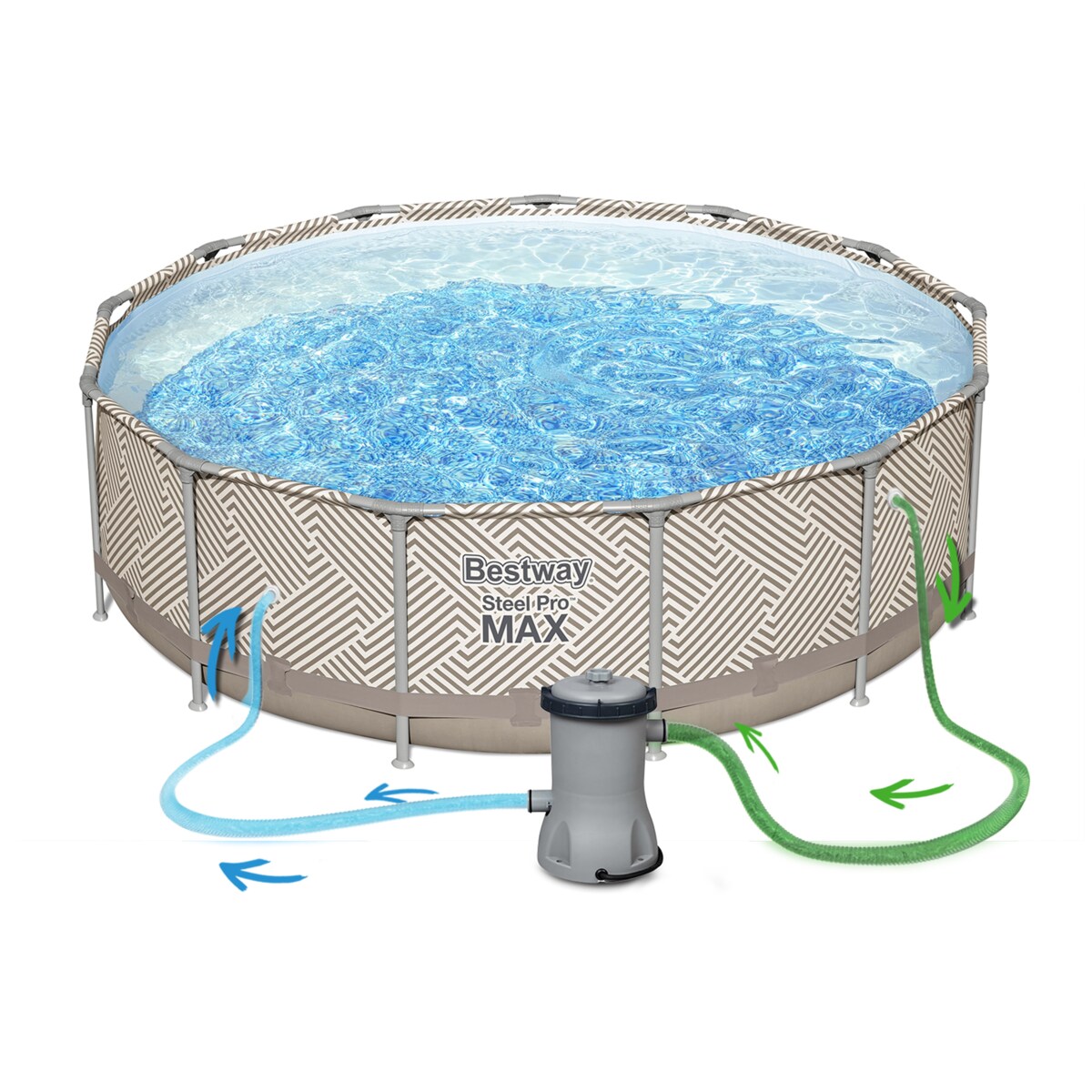 Basen stelażowy ogrodowy z daszkiem 396x107cm Bestway 12w1 zestaw