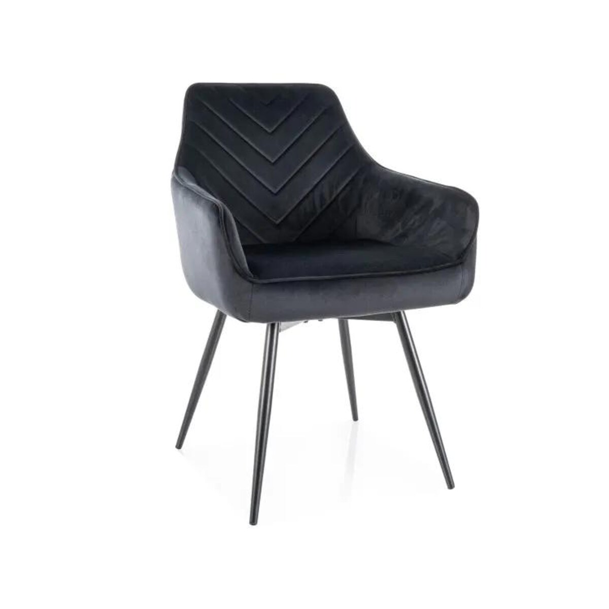 Krzesło tapicerowane SERVIO VELVET czarne obracane