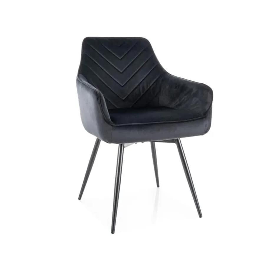 Krzesło tapicerowane SERVIO VELVET czarne obracane