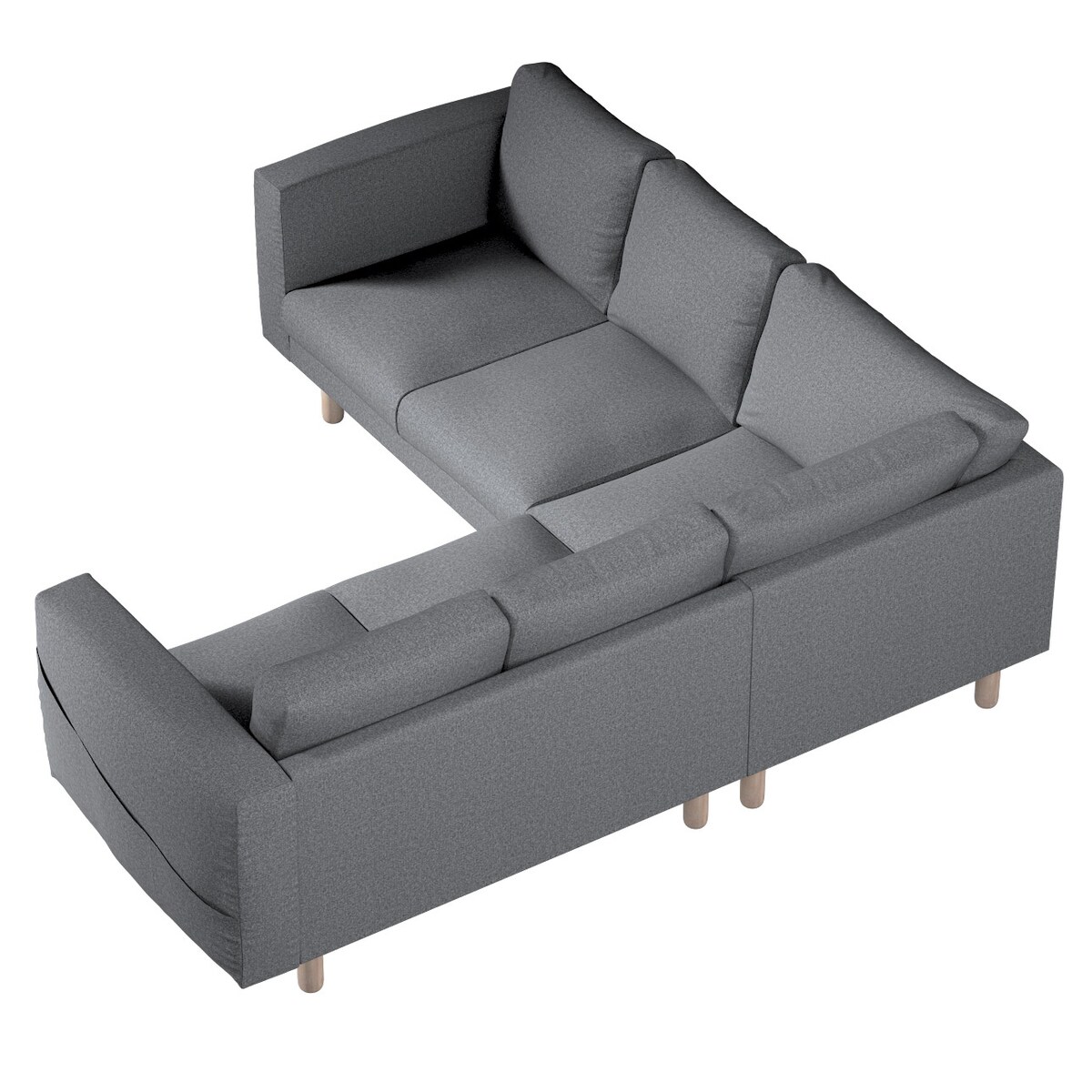 Pokrowiec na sofę narożną Norsborg 4-osobową, ciemno szary melanż, 213 x 213 x 85 cm, Amsterdam