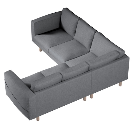 Pokrowiec na sofę narożną Norsborg 4-osobową, ciemno szary melanż, 213 x 213 x 85 cm, Amsterdam