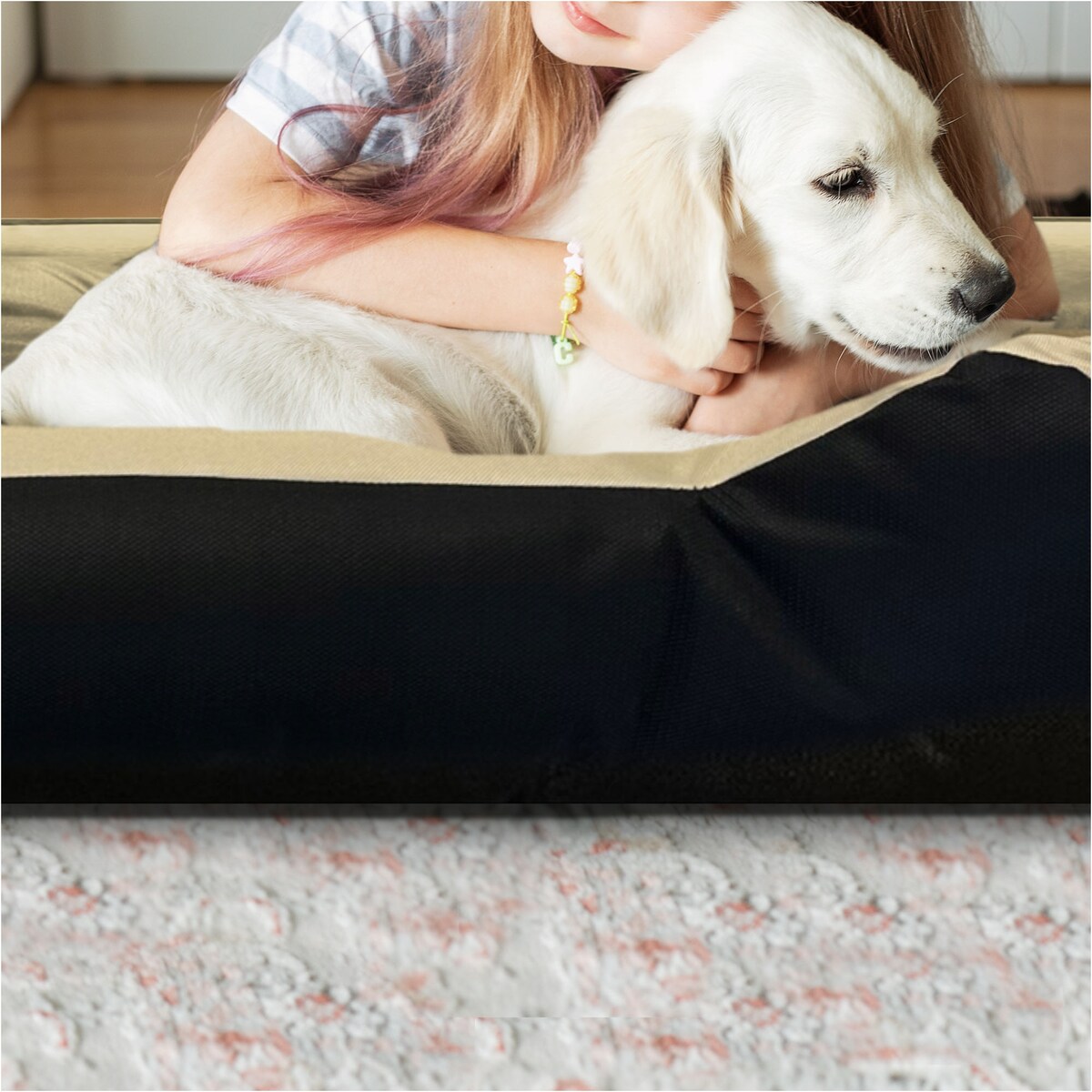 Legowisko Dla Psa Kanapa Posłanie 75X65 Cm Wodoodporne Poduszki Pikowane Beżowe