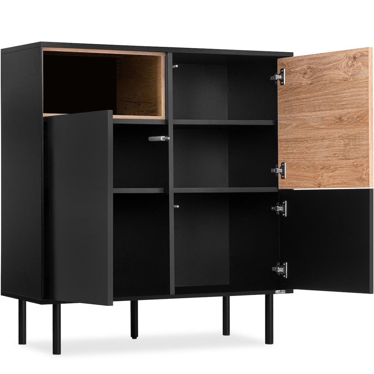 KONSIMO LOFTY Komoda w stylu loft na czarnych nóżkach