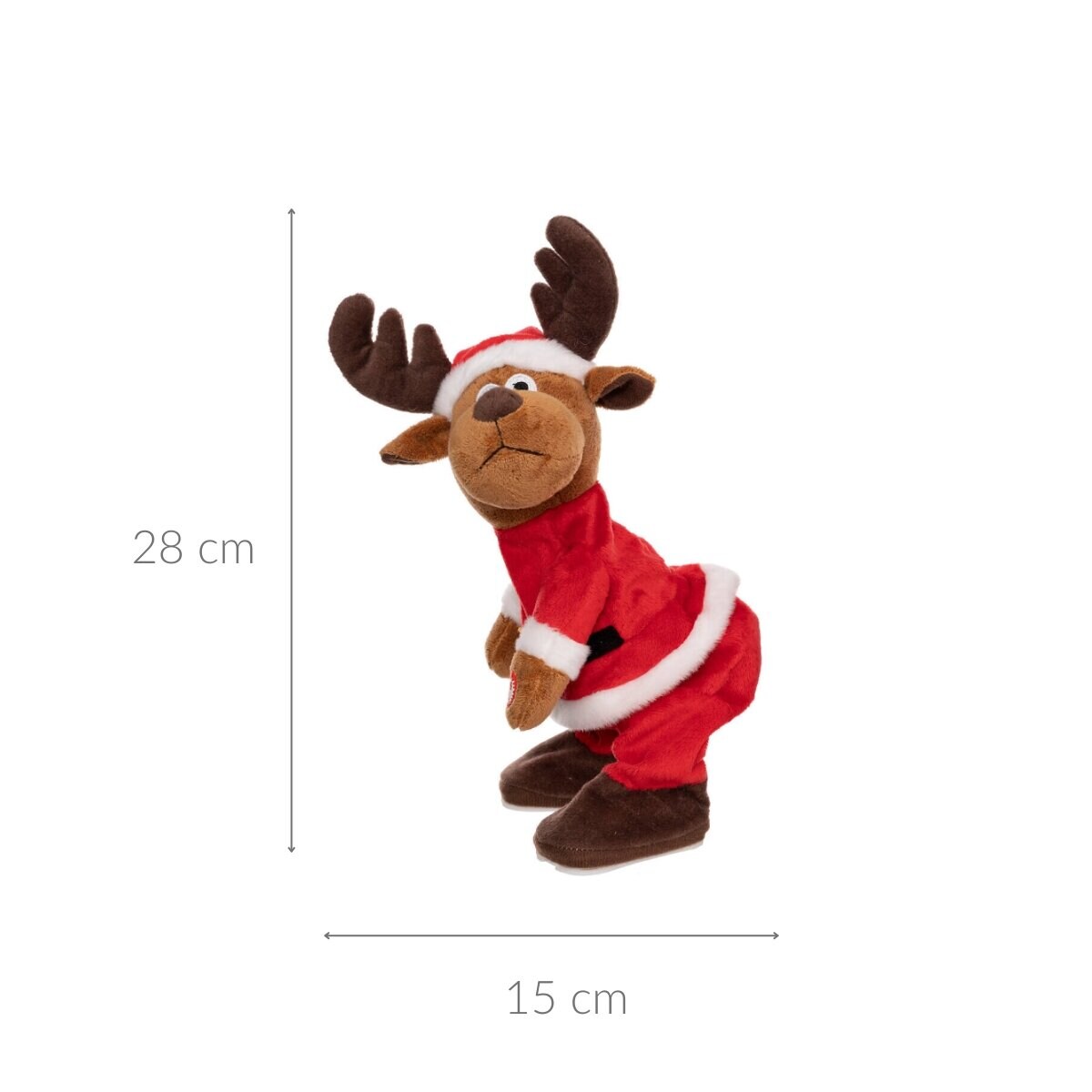 Tańczący renifer świąteczny, 28 cm