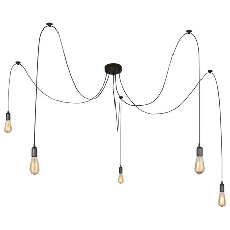 Industrialna LAMPA wisząca MARACANA A110-5 Globo loftowa OPRAWA kable przewody ZWIS pająk żarówki bulbs czarny