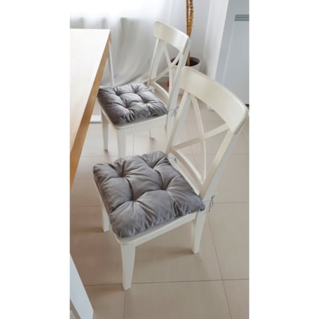 Zestaw 4 poduszek na krzesło/stołek, standard, 45x45 cm, Grafit