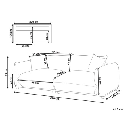 Sofa 3-osobowa welurowa różowa LUVOS