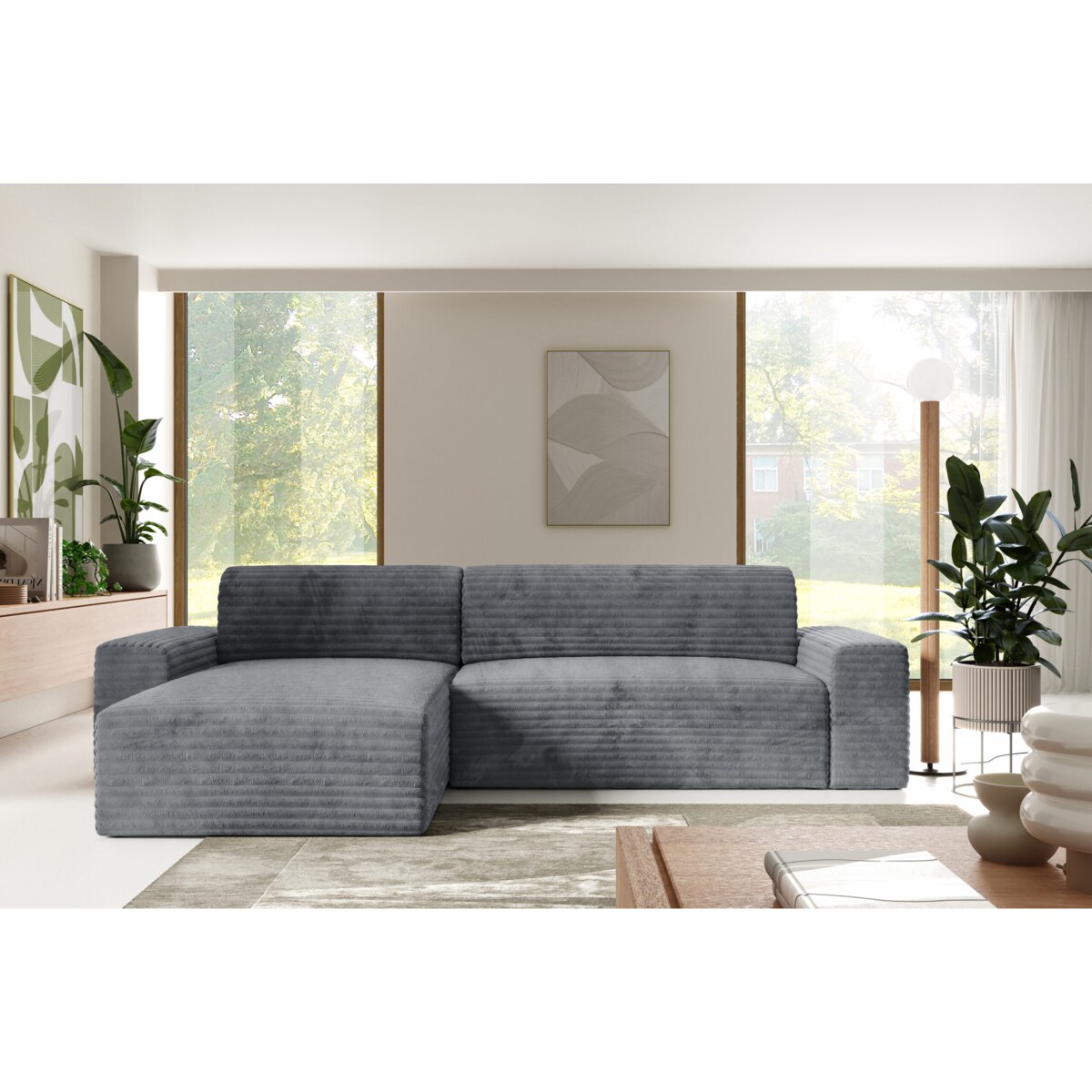 Narożnik COCO L z funkcją spania Kolor: TILIA 90