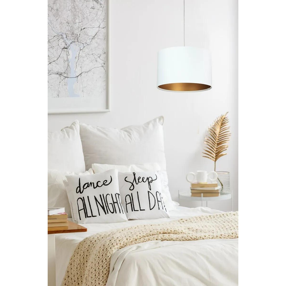 Lampa wisząca HOME 30 biała/złota