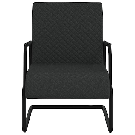 vidaXL Krzesło wspornikowe, czarne, obite sztuczną skórą