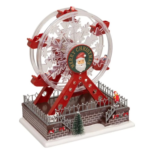 Obrotowa dekoracja świąteczna LED, diabelski młyn, 28x23x16 cm