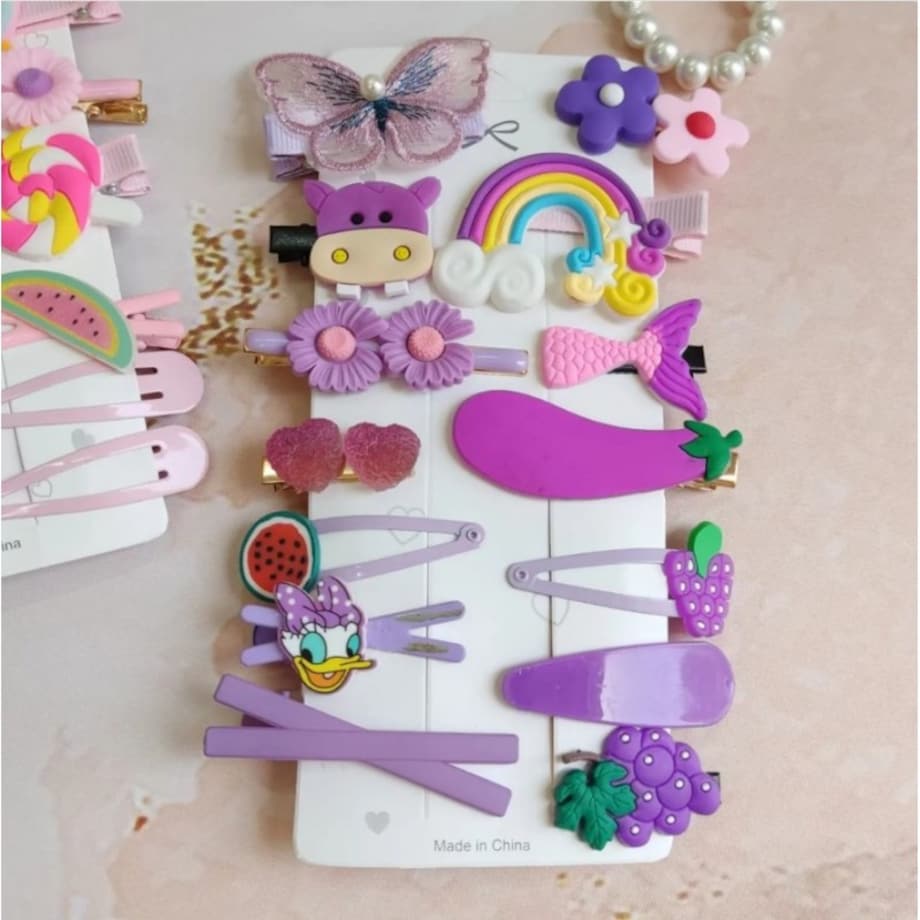 Zestaw pakiet 14w1 spinek wsuwek do włosów, dziecięcych VIOLET SP282