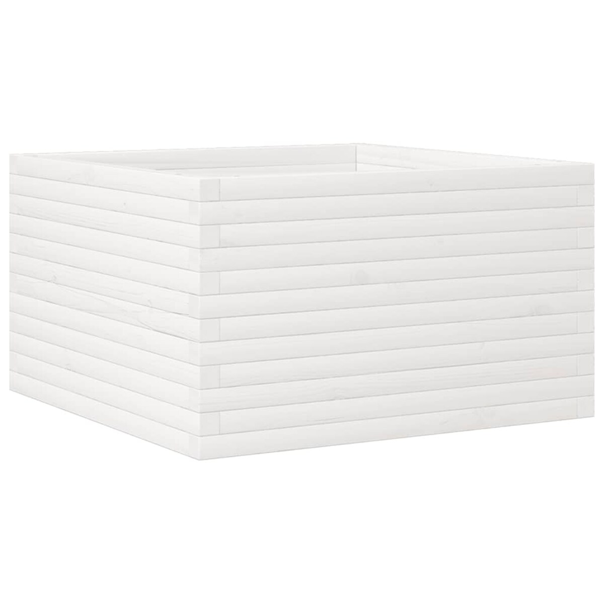 vidaXL Donica ogrodowa, biała, 80x80x45,5 cm, lite drewno sosnowe