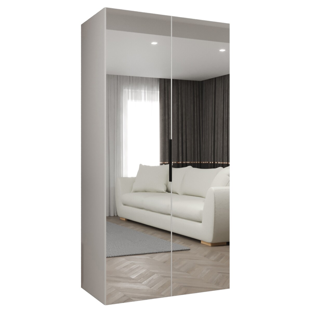 Szafa uchylna otwierana MARBELLA 3 100 wys. 202 cm Biały + u. Czarny