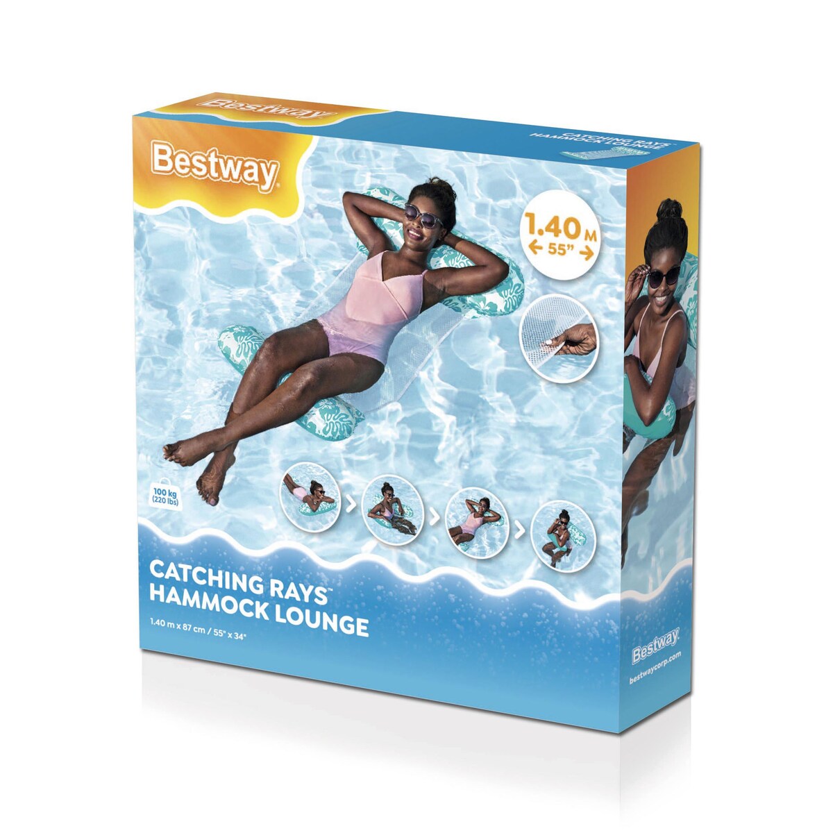 Dmuchany materac plażowy z siateczką hamak wodny Bestway 43839