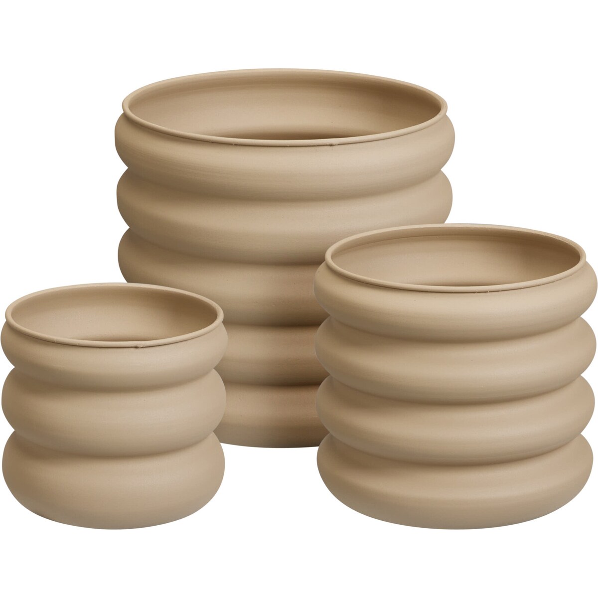 Zestaw 3 stalowych doniczek na kwiaty