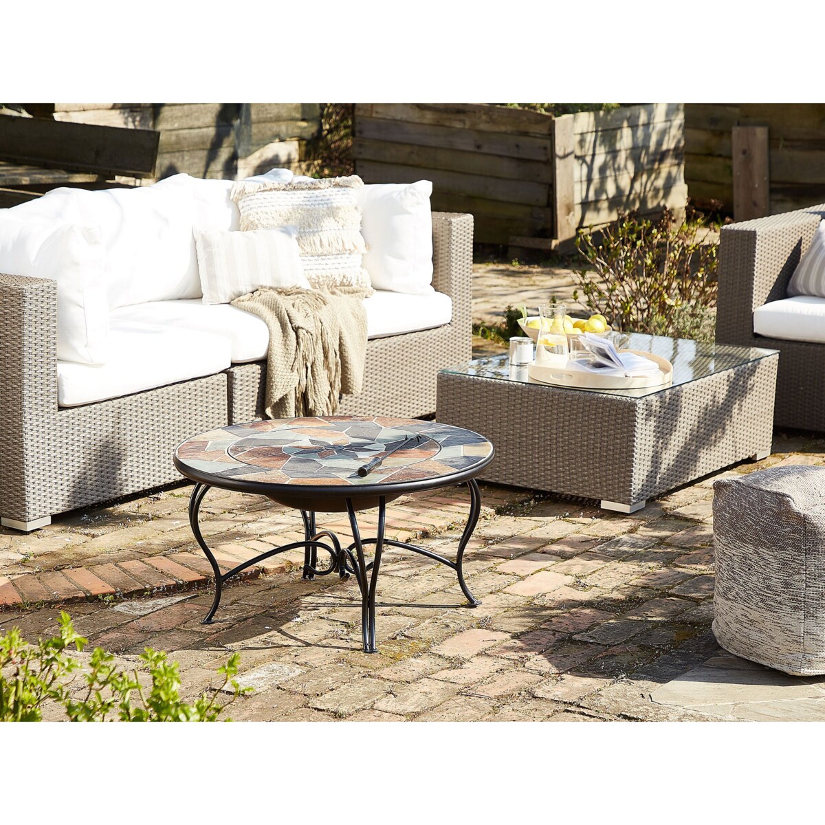 Palenisko ogrodowe z grillem stalowe wielokolorowe EREBUS