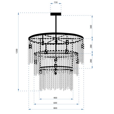Lampa sufitowa wisząca kryształowa czarna 8xE27 APP1314-CP