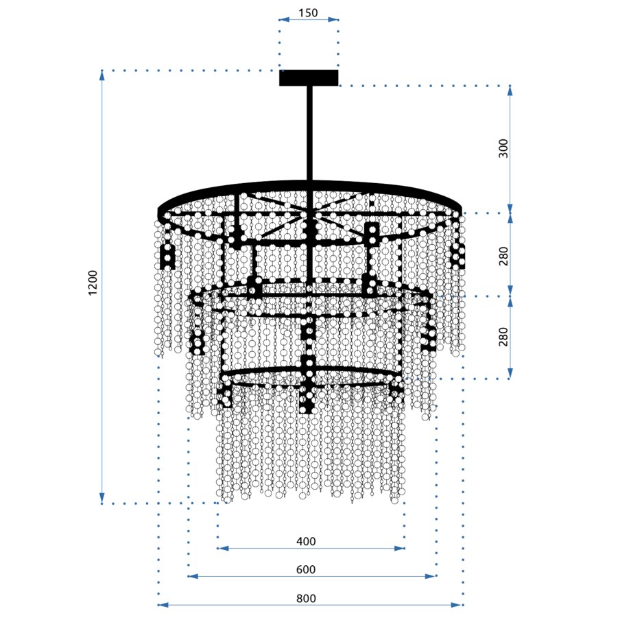 Lampa sufitowa wisząca kryształowa czarna 8xE27 APP1314-CP