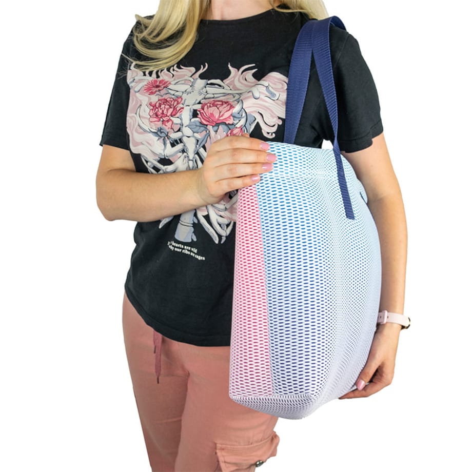 Torba na zakupy różowo-niebieska 45×33 cm