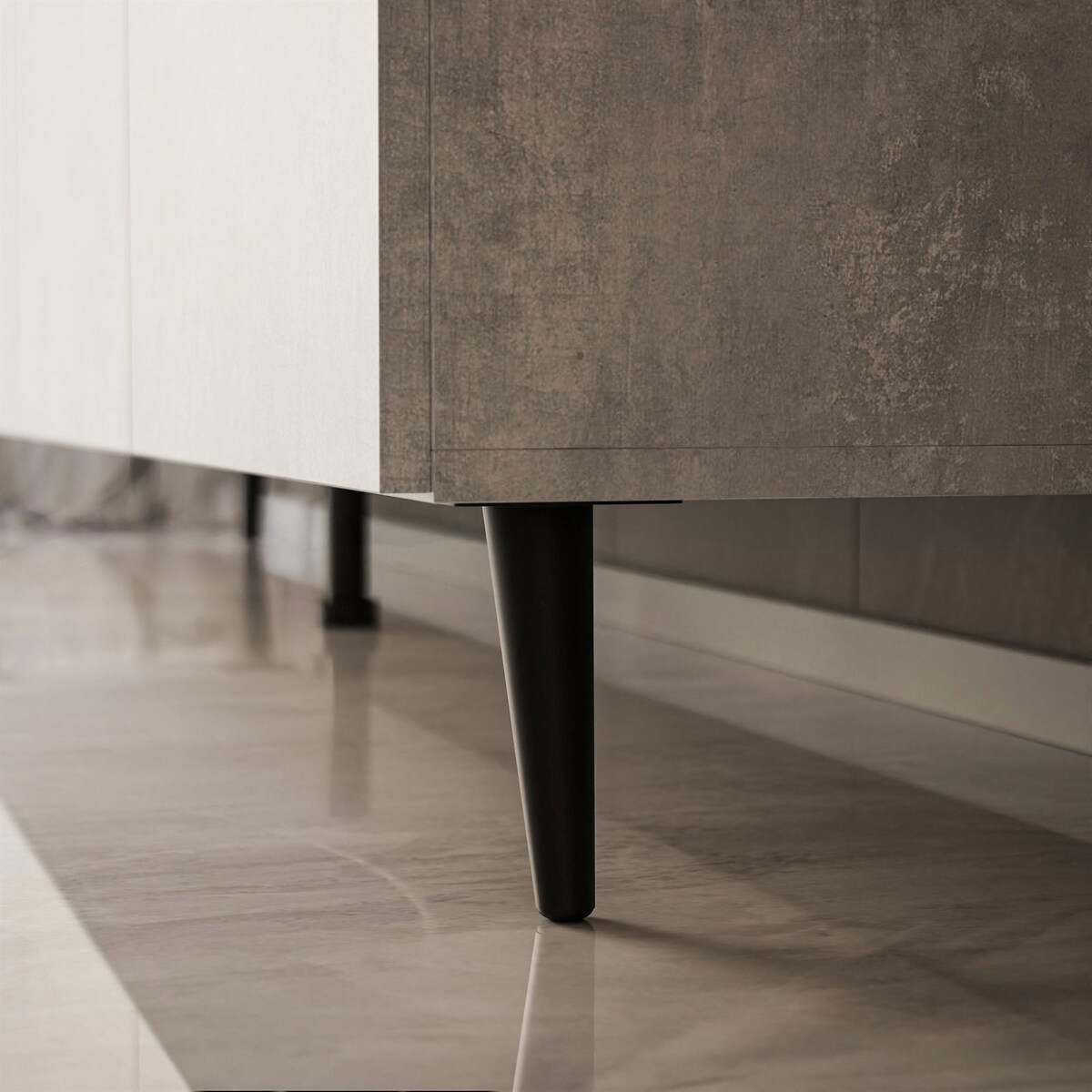 Szafka RTV COLGANTE 200 beton nogi skośne czarne