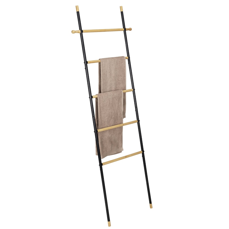 Wieszak na ręczniki, drabina z bambusowymi szczeblami, Loft, WENKO