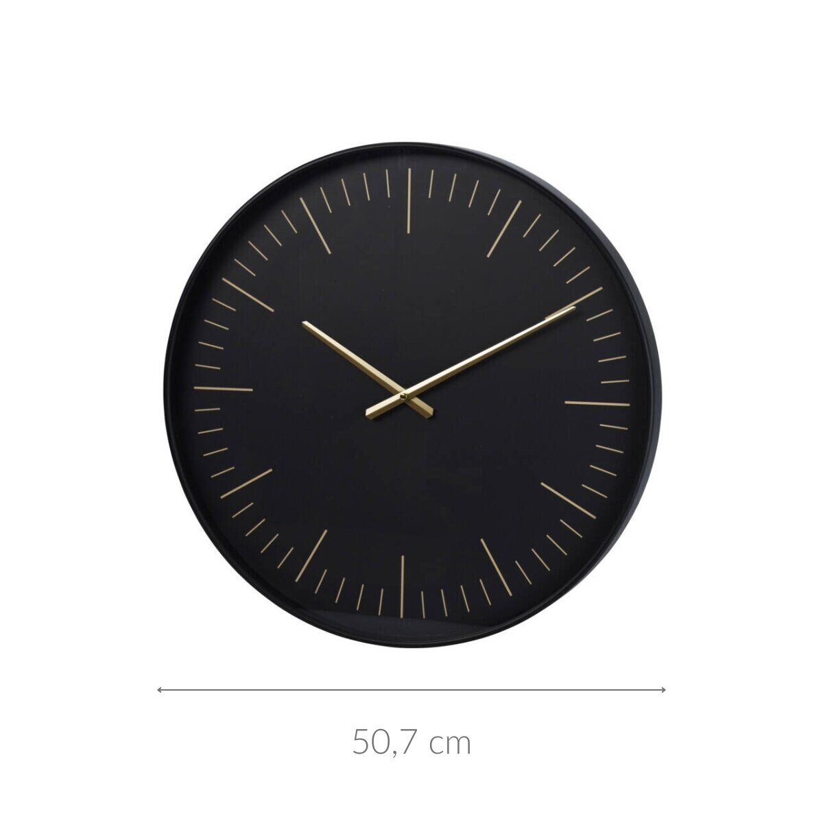 Zegar ścienny nowoczesny, złote wskazówki, Ø 50,7 cm