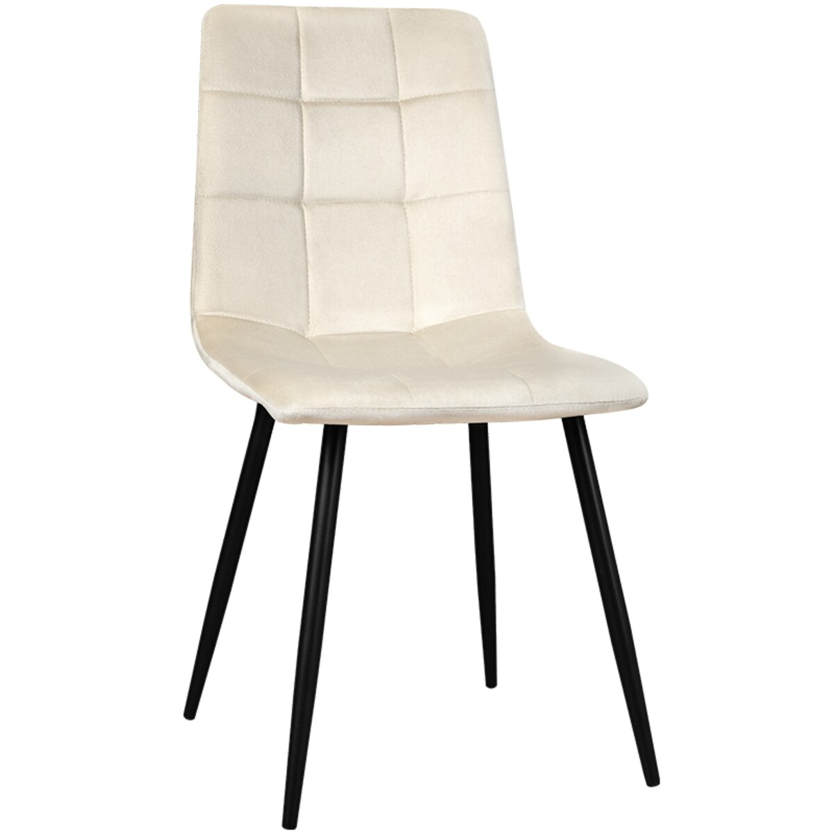 Krzesło tapicerowane welurowe pikowane beżowe do salonu