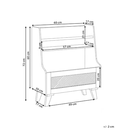 Regał na książki 2 półki JACKIT 72 cm Biały