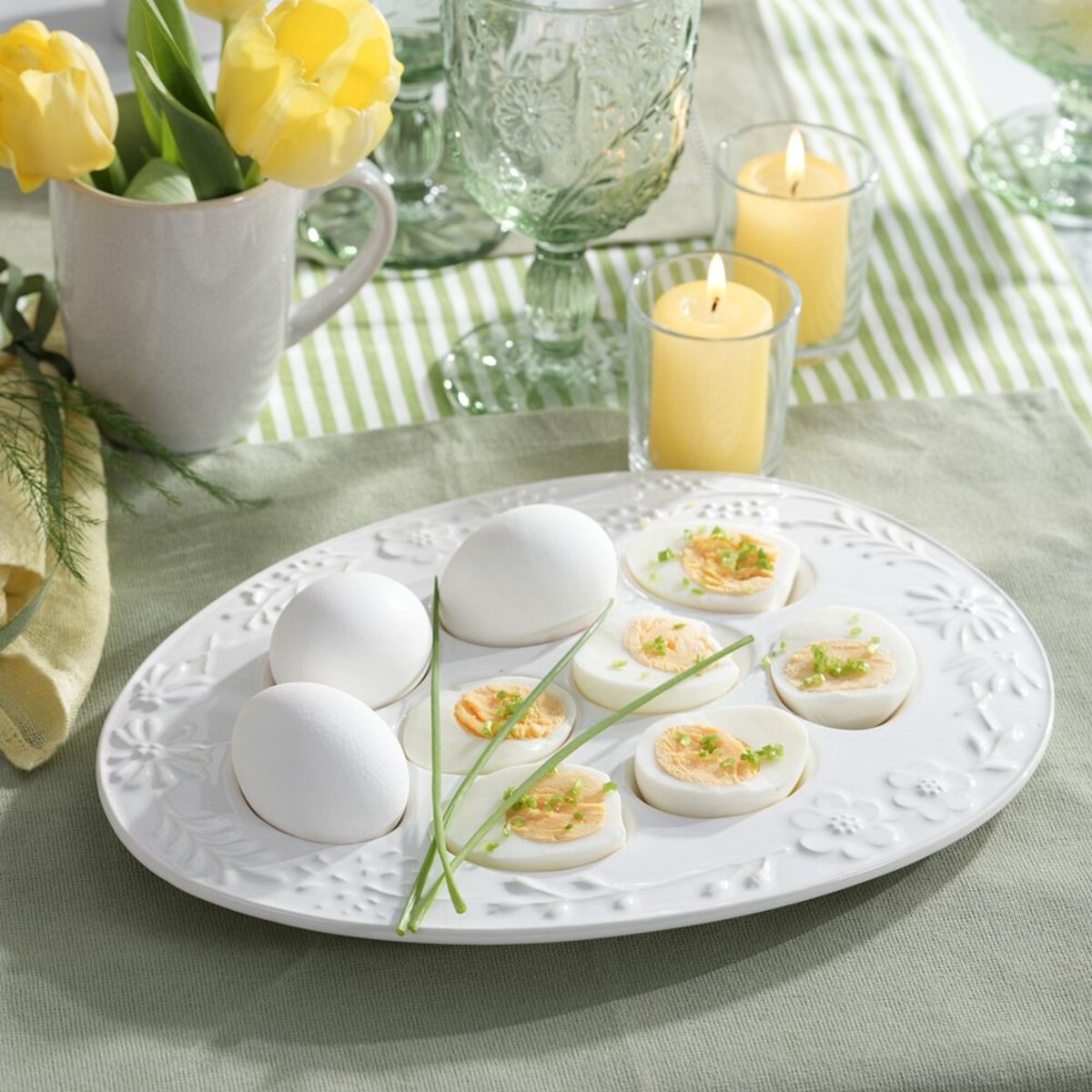 VILLA ITALIA Talerz na jajka ceramiczny 29 cm TIVOLI