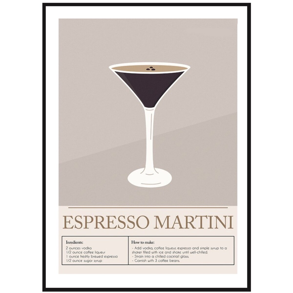 Poster Story, Plakat, Obraz - Espresso Martini No2, wymiary 30 x 42 cm