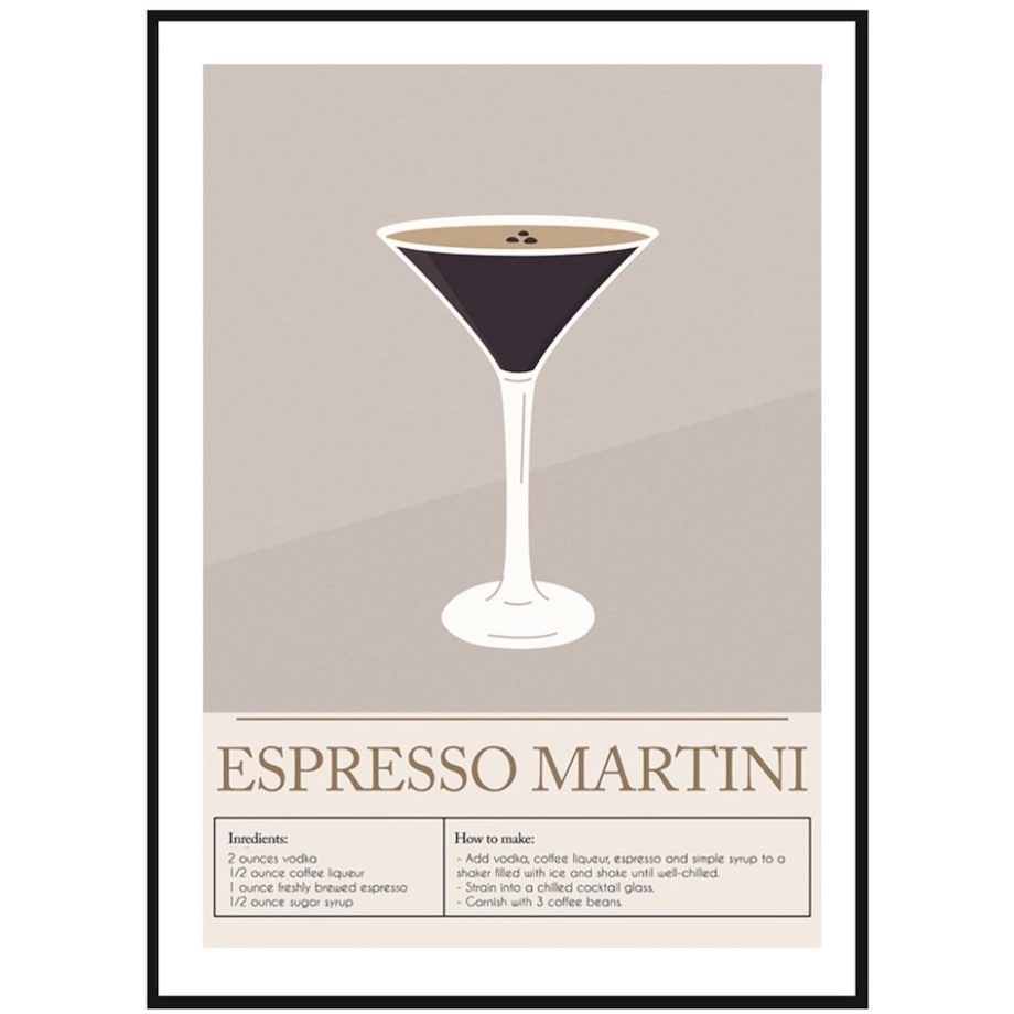 Poster Story, Plakat, Obraz - Espresso Martini No2, wymiary 30 x 42 cm