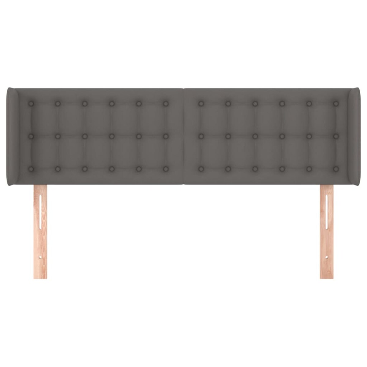 vidaXL Zagłówek uszak, szary, 147x16x78/88 cm, sztuczna skóra