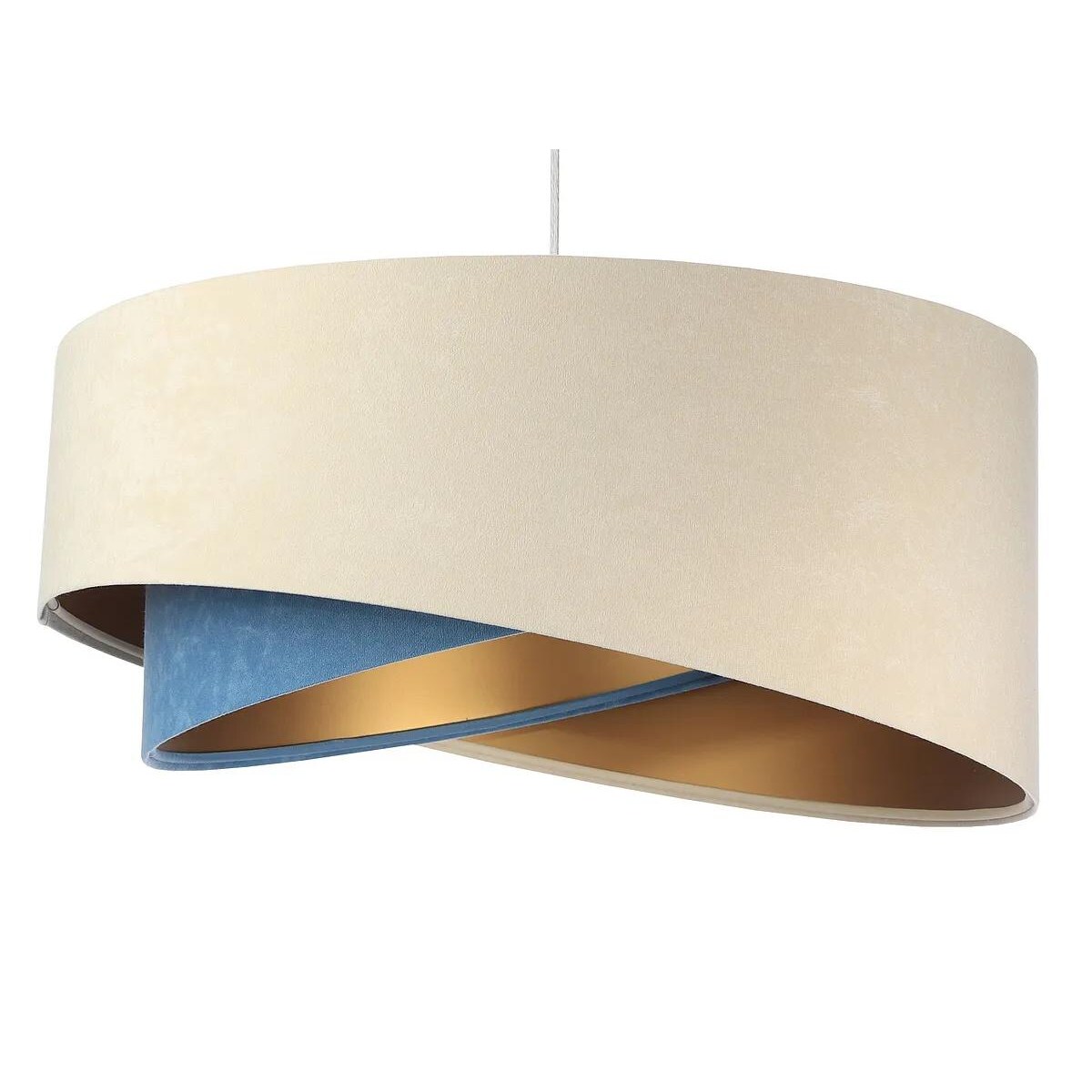 Lampa wisząca BEIGE beżowa/niebieska/złota