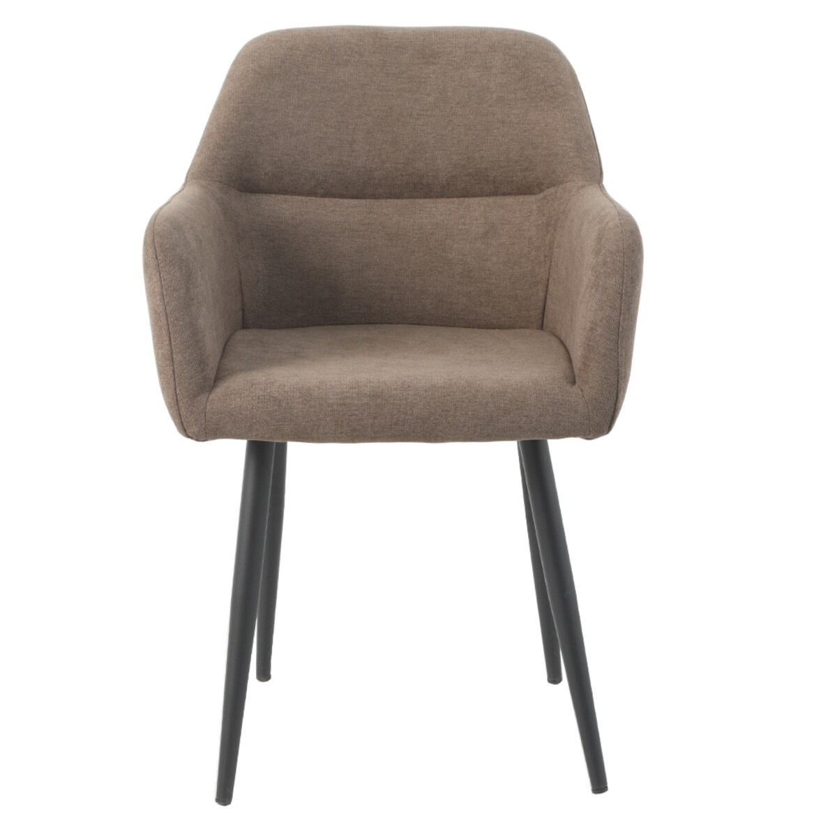 Krzesło brązowe VERDO tapicerowane na czarnych nogach