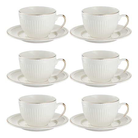 VILLA ITALIA Komplet filiżanek porcelanowych 180 ml 6 sztuk EUNICE