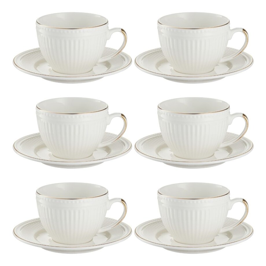VILLA ITALIA Komplet filiżanek porcelanowych 180 ml 6 sztuk EUNICE