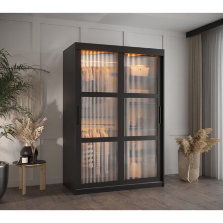 Szafa przesuwna Garderoba FLUTES 120 czarny