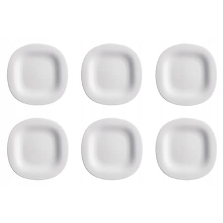 6szt TALERZE PŁYTKIE kwadratowe szare OBIADOWE drugie danie 27 cm LUMINARC
