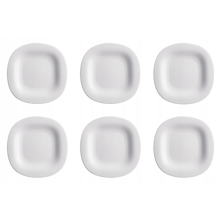6szt TALERZE PŁYTKIE kwadratowe szare OBIADOWE drugie danie 27 cm LUMINARC