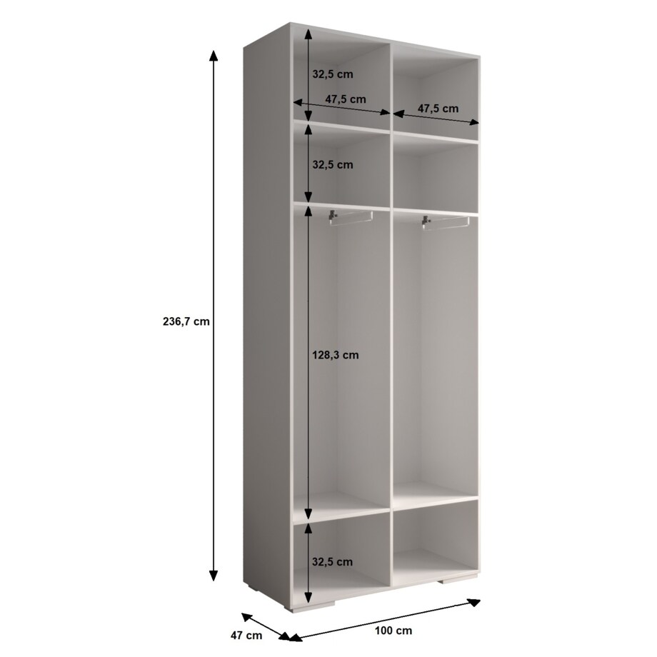 Garderoba wysoka do przedpokoju INOVA 2 Z15 kaszmir+złoty