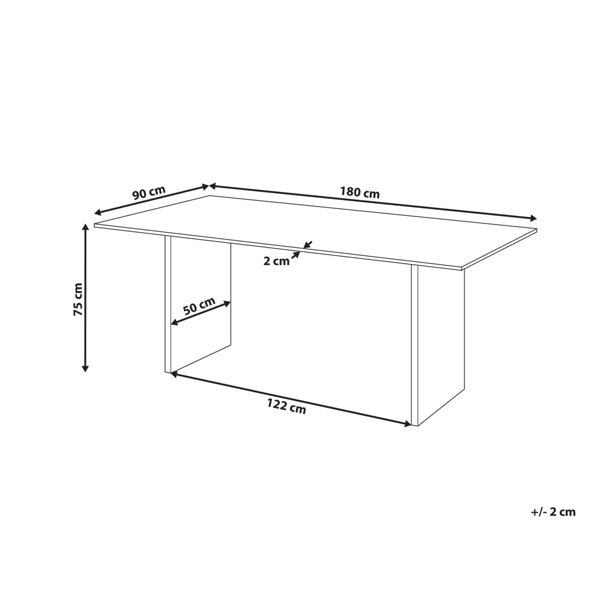 Stół do jadalni 180 x 90 cm jasne drewno MOORA