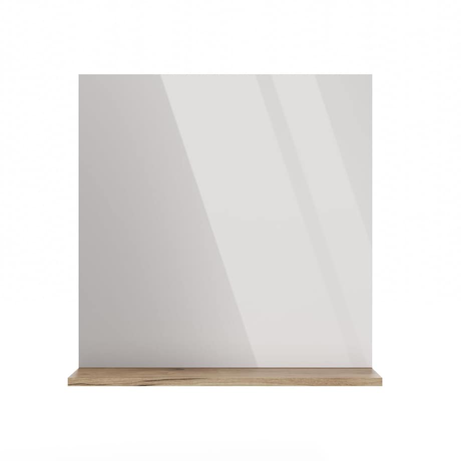 LUSTRO ŁAZIENKOWE Z PÓŁKĄ TIGO 60x61,5 CM DĄB EVOKE DO ŁAZIENKI PRZEDPOKOJU