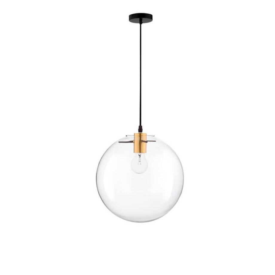 Skandynawska LAMPA wisząca UPATA LE41813 Luces Exclusivas szklana OPRAWA zwis kula przezroczysta