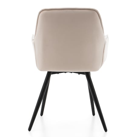 Krzesło tapicerowane pikowane do salonu jadalni welurowe SIENA beżowe